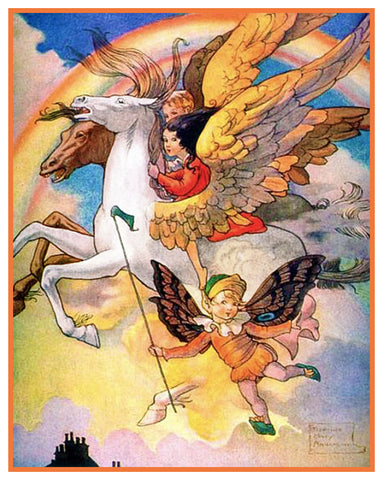 Rainbow Twins Fairy-Tale By Florence Mary Anderson Counted Cross Stitch Pattern
