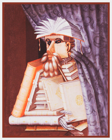 Giuseppe Arcimboldo The Librarian Counted Cross Stitch Pattern