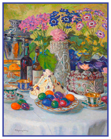 Celebrate On Easter Day By Nikolay Bogdanov-Belsky Counted Cross Stitch Pattern