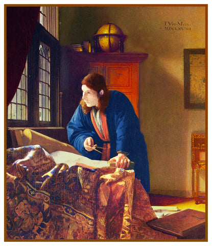 The Geographer by Johannes Vermeer Counted Cross Stitch Pattern