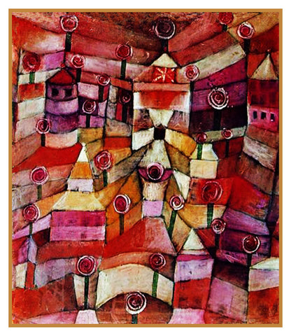 The Rose Garden by Expressionist Artist Paul Klee Counted Cross Stitch Pattern DIGITAL DOWNLOAD