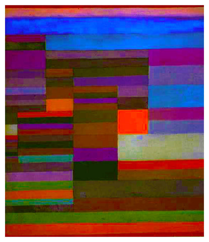 Evening Fire by Expressionist Artist Paul Klee Counted Cross Stitch Pattern DIGITAL DOWNLOAD