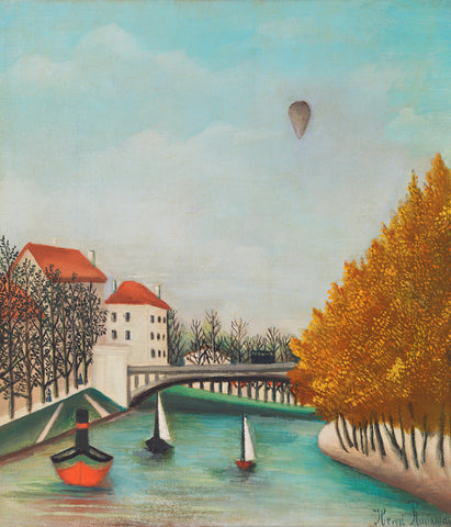 View of Pont de Sevres by Henri Rousseau Counted Cross Stitch Pattern