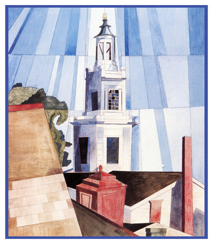 The Tower Cubist Precisionism by American Artist Charles Demuth Counted Cross Stitch Pattern
