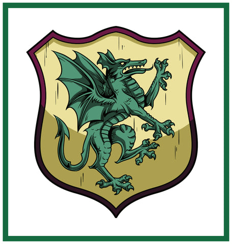 Dragon Crest Coat of Arms inspired by a  Medieval Tapestry Counted Cross Stitch Pattern
