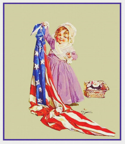 Child's Play Dress Up .. Betsy Ross by Maud Humphrey Bogart Counted Cross Stitch Pattern