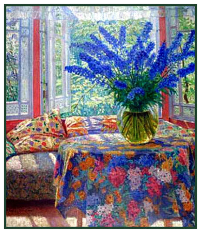 Vase Winter Flowers By Nikolay Bogdanov-Belsky Counted Cross Stitch Pattern