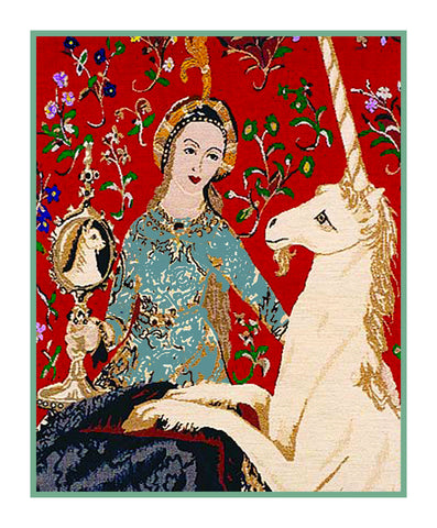 Bird Crane Detail from the Lady and The Unicorn Tapestries Counted Cro