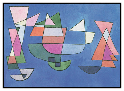 Sailing Boats by Expressionist Artist Paul Klee Counted Cross Stitch Pattern