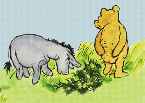 Winnie The Pooh and Eeyore Counted Cross Stitch Pattern DIGITAL DOWNLOAD