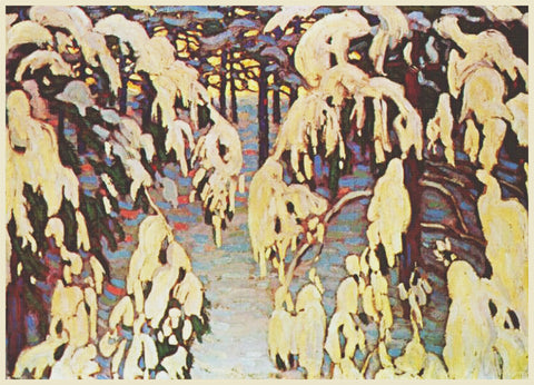 Snowy Trees by  Canadian Artist  Lawren Harris Counted Cross Stitch Pattern DIGITAL DOWNLOAD