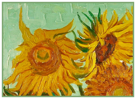 Sunflower Detail by Vincent Van Gogh Counted Cross Stitch Pattern