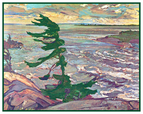 Frederick Varley's Stormy Weather on Georgian Bay Canada Landscape Counted Cross Stitch Pattern