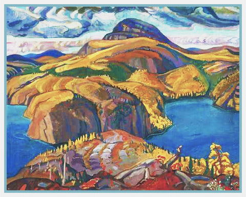 Arthur Lismer's October North Shore of Lake Superior Canada Landscape Counted Cross Stitch Pattern