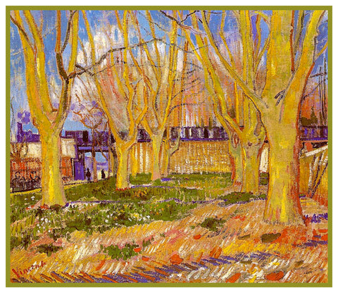 The Park Near Station in Arles France by Vincent Van Gogh Counted Cross Stitch Pattern