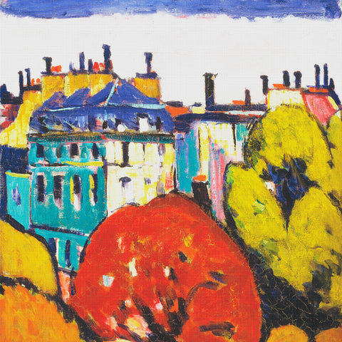 Paris Landscape Detail by American Henry Lyman Sayen Counted Cross Stitch Pattern