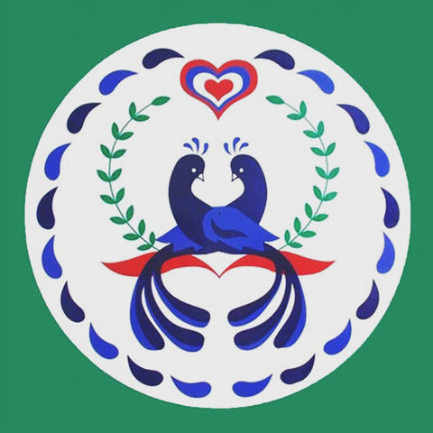 Lovebirds Hex Sign From Pennsylvania Dutch Folk Art Counted Cross Stitch Pattern DIGITAL DOWNLOAD