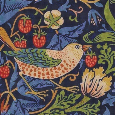 William Morris Strawberry Thief Detail in Navy Counted Cross Stitch Pattern