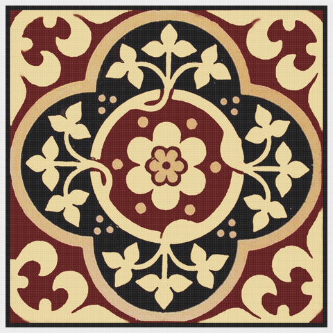 AWN Pugin's Geometric Tile #12 Orenco Originals Counted Cross Stitch Pattern