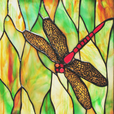 Louis Comfort Tiffany Dragonfly Design Counted Cross Stitch Pattern