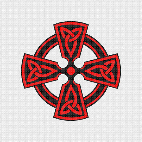 EASY * 3 DMC Colors* Celtic Knot Cross Trinity Counted Cross Stitch Pattern