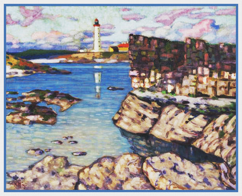 Seascape Lighthouse Landscape Artist Konrad Magi Counted Cross Stitch Pattern