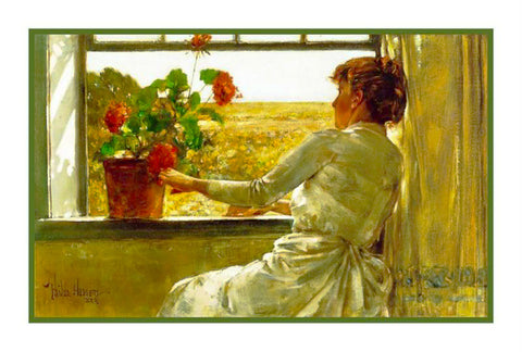 A Summers Evening by American Impressionist Painter Childe Hassam Counted Cross Stitch Pattern