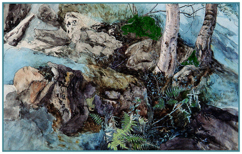 Rocks and Ferns from Crossmount Woods by John Ruskin Counted Cross Stitch Pattern