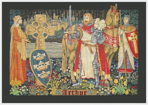 King Arthur's Court From Medieval Tapestry Counted Cross Stitch Pattern DIGITAL DOWNLOAD