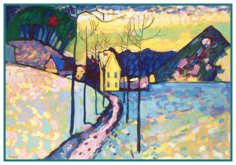 A Winter Landscape by Artist Wassily Kandinsky Counted Cross Stitch Pattern