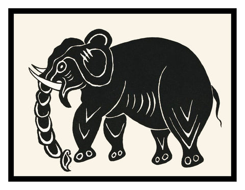 Russian Folk Art Animal Elephant by Issachar Ber Ryback's Counted Cross Stitch Pattern