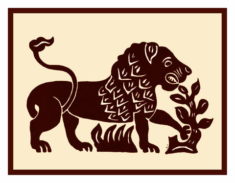 Russian Folk Art Animal Lion by Issachar Ber Ryback's Counted Cross Stitch Pattern