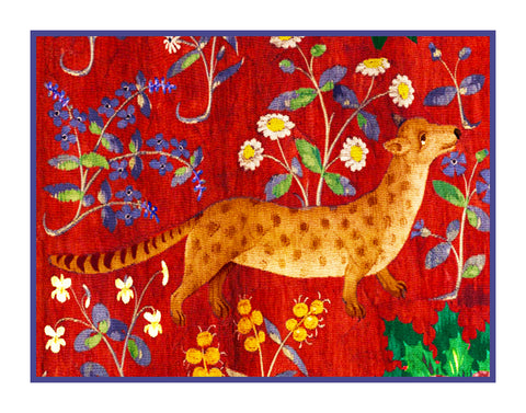 Fox Detail from the Lady and The Unicorn Tapestries Counted Cross Stitch Pattern