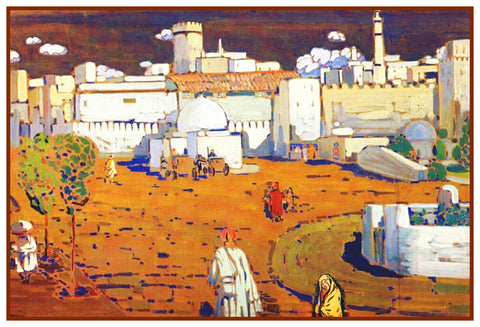 Arab City by Artist Wassily Kandinsky Counted Cross Stitch Pattern