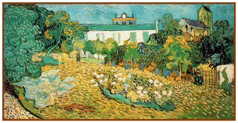 The Garden in Daubigny inspired by Impressionist Vincent Van Gogh's Painting Counted Cross Stitch Pattern