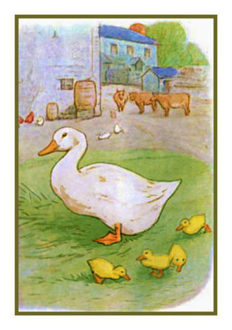 Jemima Puddleduck with her Babies inspired by Beatrix Potter Counted Cross Stitch Pattern