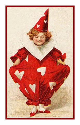 Valentine Cherub Red Hearts Counted Cross Stitch Pattern