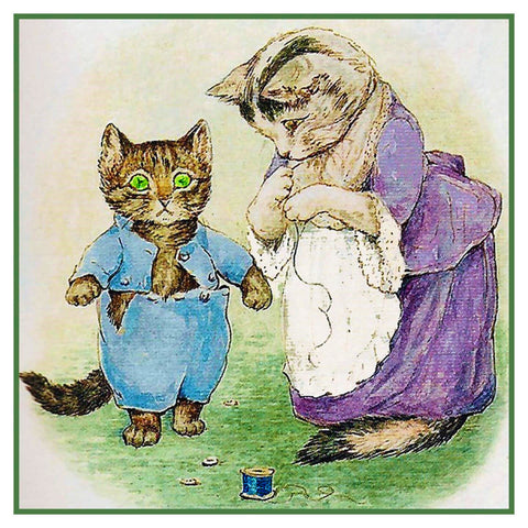 Mama Sews Tom Kitten's Coat inspired by Beatrix Potter Counted Cross Stitch Pattern