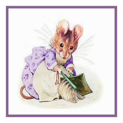 Hunca Munca Mouse Inspired by Beatrix Potter Counted Cross Stitch Pattern