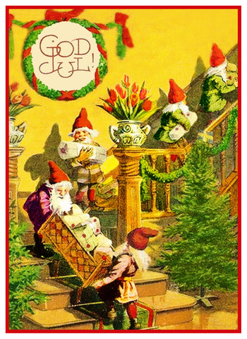Elves Gnomes Decorate for Holidays Jenny Nystrom  Holiday Christmas Counted Cross Stitch Pattern