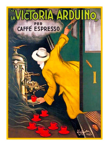 Leonetto Cappiello Coffee Poster Counted Cross Stitch Pattern DIGITAL DOWNLOAD