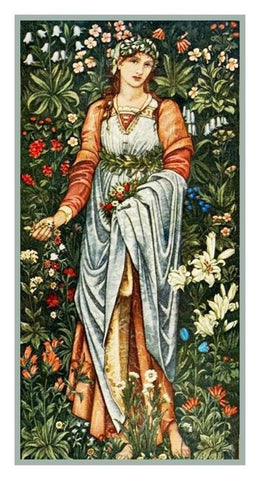 Flora Maiden by Burne-Jones and Morris Counted Cross Stitch Pattern DIGITAL DOWNLOAD