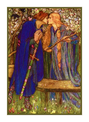 Pre Raphaelite Florence Harrison Blessed Kiss Counted Cross Stitch Pattern