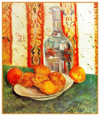 Decanter Lemons Still Life by Vincent Van Gogh Counted Cross Stitch Pattern