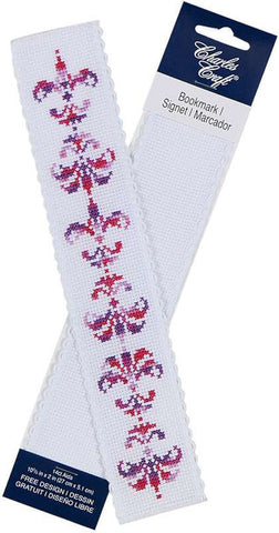 White Aida 14 Count Bookmark with Lace-9.75 by2 inches