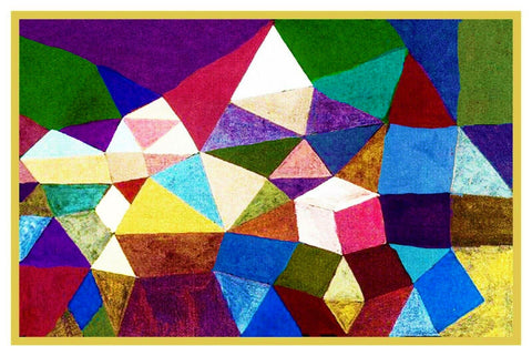 Crystaline Landscape by Expressionist Artist Paul Klee Counted Cross Stitch Pattern DIGITAL DOWNLOAD