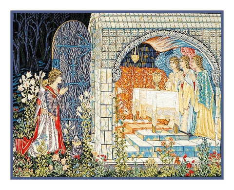 Quest Holy Grail Tapestries detail William Morris Counted Cross Stitch Pattern