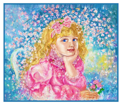 Angel of the Cherry Blossoms inspired by Yumi Sugai Counted Cross Stitch Pattern