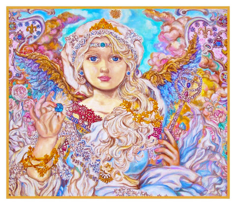Angel of The Blue Crystal inpsired by Yumi Sugai Counted Cross Stitch Pattern