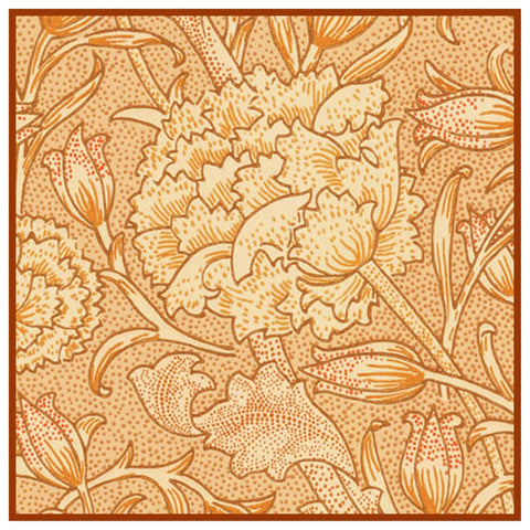 William Morris Wild Orange Tulips Design Counted Cross Stitch Pattern